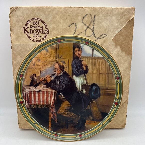 1986 Knowles Norman Rockwell Plate The Musician’s Magic 8.5" Bradex 84-R70-7.6 - Picture 1 of 5